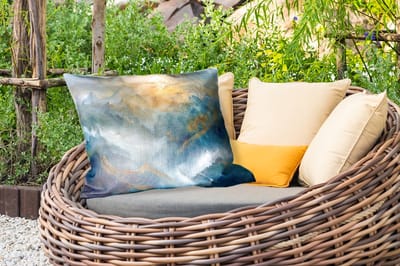 Buitenkussens - Abstract - Landschap - Bergen - Blauw - Modern - 60x40 cm - Weerbestendig