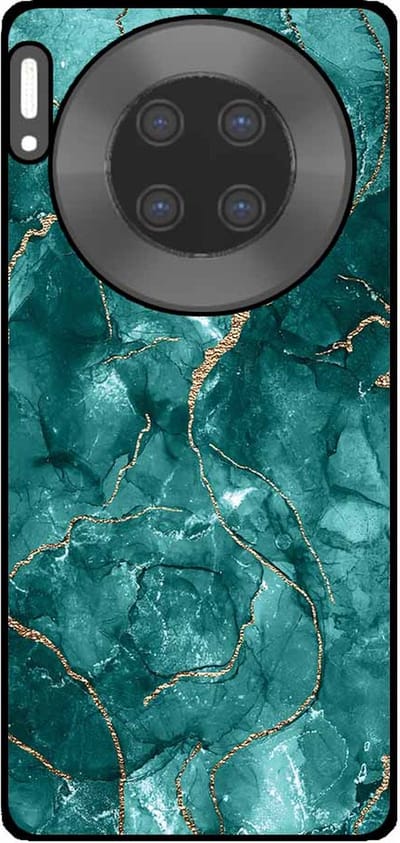 Smartphonica Telefoonhoesje Geschikt voor Huawei Mate 30 Pro met marmer opdruk - TPU backcover case marble design - Goud Groen geschikt voor Huawei Mate 30 Pro