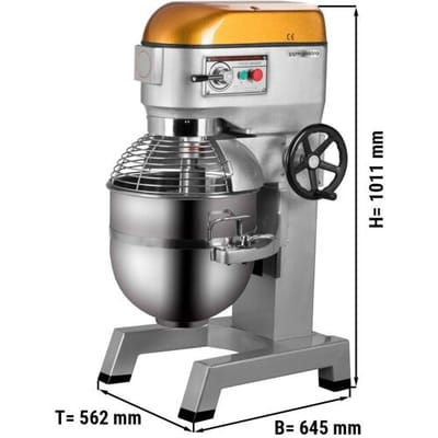 GGM Gastro Planetenrührmaschine - 40 Liter - 1,31 kW - inkl. 3 Rühraufsätze Zilver / Oranje