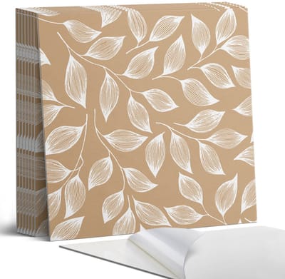Coloray Plaktegels - Bladeren op een gestructureerde achtergrond Portugese Tegels - 30 cm x 30 cm - Beige Plaktegels - 9 stuks - Vierkant PVC Tegels - Plaktegels Keuken - Zelfklevende Vloertegels - Vinyltegels Vloer Zelfklevend - Zelfklevende Tegels