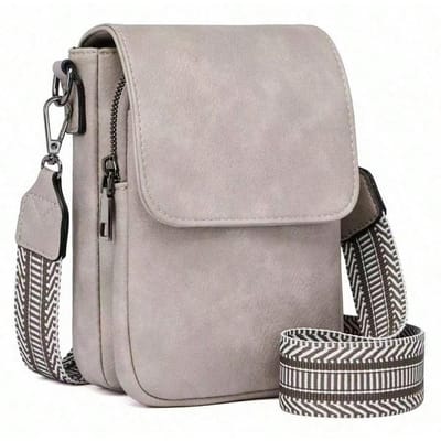 Sacoche Téléphone Portable Femme Rétro Mini Sac Messager Mode Polyvalent Large Bandoulière Petit Sac Carré Femme Grey multicolore