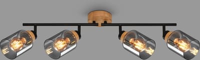 BRILONER - HEMA - Spot, met hout, rookglas, 4x E27 max. 10W