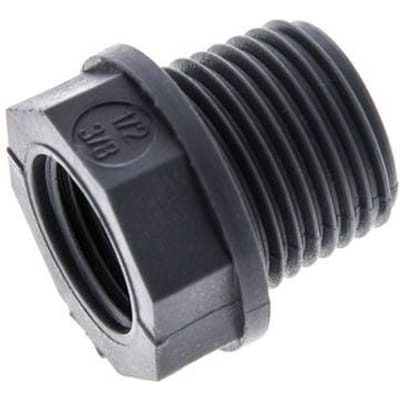 Verloopring G3/8'' Binnendraad X G1/2'' Buitendraad Polypropyleen (PP) 10bar FDA 25mm Hex [2 Stuks]