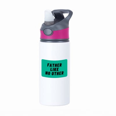 Hacebo® - father like no other waterfles met rietje roze - Vader - geweldige vader - niemand anders - verjaardag - cadeau - kado - bedankje - geschenk - water fles - 650ML