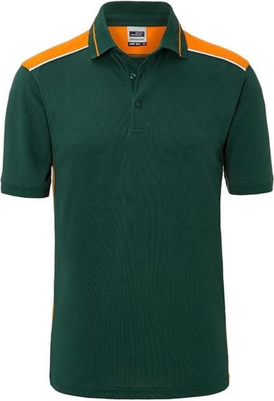 James and Nicholson Heren Werkkleding niveau 2 Polo (Donkergroen/oranje)
