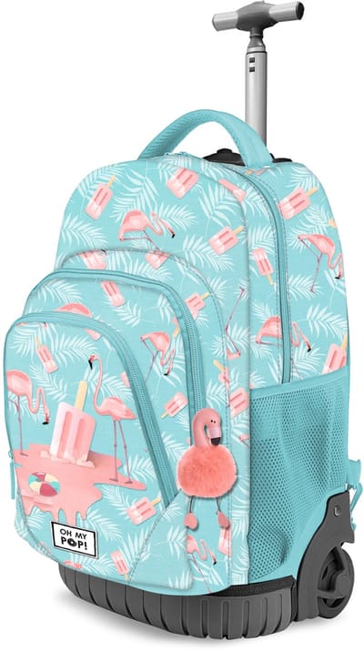 Karactermania - Oh My Pop! - Ice Flamingo-FAN GTS Trolley Rugzak - Reistas Met Wielen - Handbagage - Turquoise