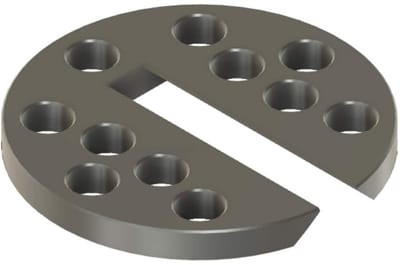 Lintzaagtafelinzet - Zaagtafel accessoire - Precisie zagen - 3D-geprint in Duitsland - 38 mm diameter - Zwart