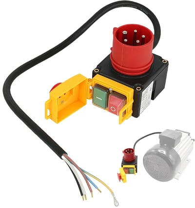 Motor Beschermingsschakelaar - Noodstop Schakelaar - Veiligheid Installaties - Waterdicht met Deksel - 400V 3 Polig - Rood Groen