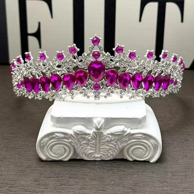 Nieuwe Europese en Amerikaanse Legering Gekleurde Bruidsjurk en Avondjurk Kronen Festival Kristal Haaraccessoires voor Bruiden white