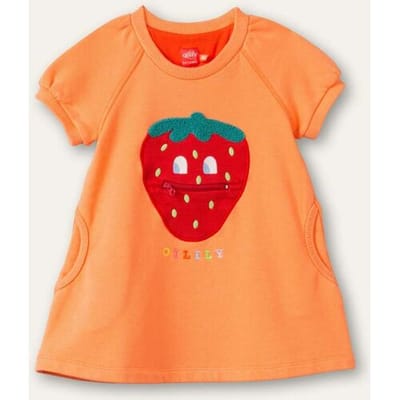 Oilily Djelly sweat jurk- maat128/8yr Living Coral