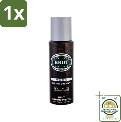 1 x Brut - Deodorant - Spray - Musk - Klassieke mannengeur - 200ml- Brut Musk - Deodorant Spray - Mannelijke Geur - Muskus - Houtachtige Geur