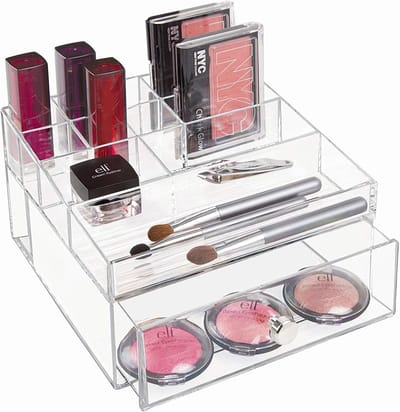Famanu – Cosmetica-organizer met lade, transparant en compact ontwerp
