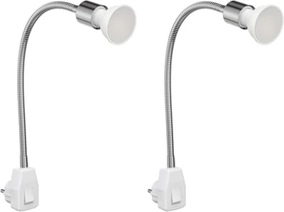 Flexibele Leeslamp - Zwanenhals Lamp - Lezen en Werken - Drie Helderheidsniveaus - 445 cm Hoog - Chroom