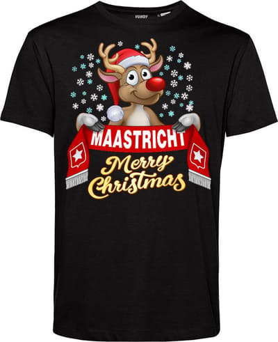 T-shirt Maastricht | Foute Kersttrui Dames Heren | Kerstcadeau | MVV supporter | Zwart | maat XS