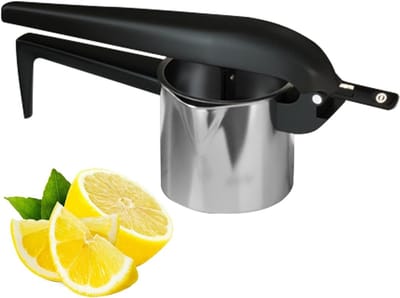 Citruspers - Sapgereedschap - Verse sappen maken - Antislip basis - 17.5 cm hoog - Zilver