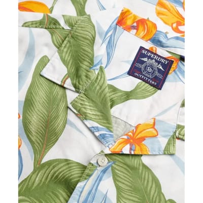 Superdry Hawaiian Print Overhemd met Korte Mouwen Green Grootte: S
