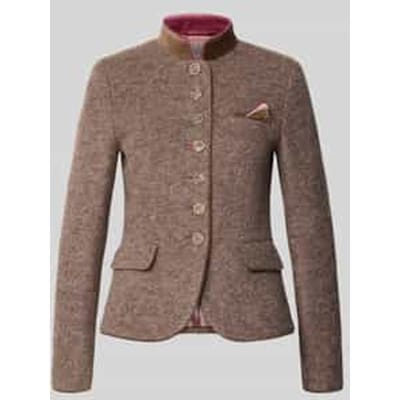 Slim fit blazer van lanafleece-mix