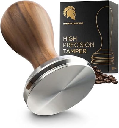 Espresso Tamper 58,5 mm - Premium Roestvrijstalen Stamper met Houten Handvat - Perfect Barista Accessoire voor Koffieliefhebbers