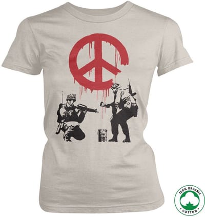 Hybris Dames Soldie-rs -Painting CND-Sign Organic Girly T-shirt SH-58-BK001-H33-8