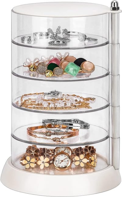 Juwelendoos - Opberger Organizer - Sieraden Opbergen - 360 graden draaibaar - 5 lagen - Transparant