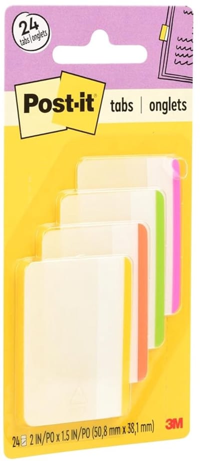 Gelinieerde Blokjes Zelfklevende Briefjes in Bonte Kleuren - 24 Stuks