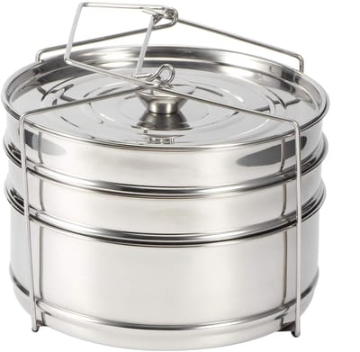 Dailygoods- Stapelbare Kookpot 3 Niveaus - RVS - Stomen - Gezond Koken - Voor Soep/Lasagne - Ideaal voor Meerdere Gerechten - Stoompan