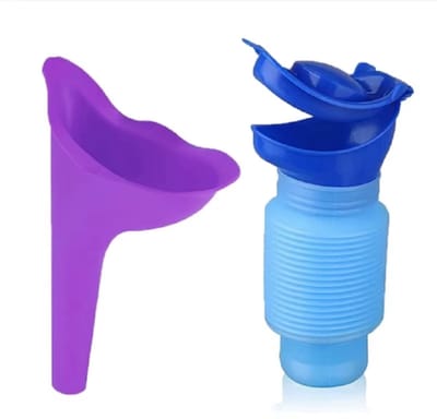 1 Set Urinoir Auto – Draagbaar Urinoir voor Buiten, Reizen, Kamperen – Herbruikbaar, Krimpbaar en Lekvrij, Nood Toilet voor Mannen en Vrouwen, Camping Urinoir en Reis Urinezak