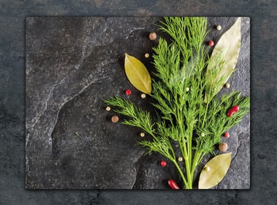 TMK ArtDeko Serie - Glazen Snijplank - 52x40cm - Hittebestendig Glas - Met Antislip Voetjes