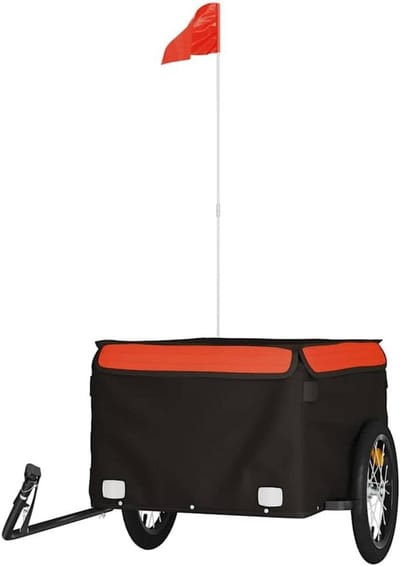 Fietskar - Transportkar - Goederen Vervoeren - Stevig ijzeren frame - 45 kg draagvermogen - Zwart oranje