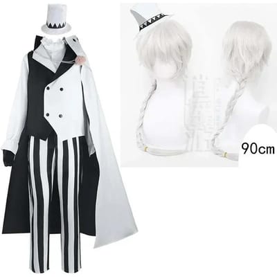 Nikolai Gogol Cosplay Kostuum Anime Bungou BSD Seizoen 4 Nikolai Cosplay Mantel Cape Uniform Pak Pruik XXXL white