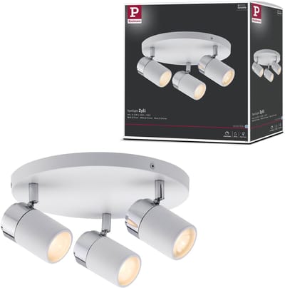 Spotlight Zyli IP44 GU10 230V max. 3x10W dimbaar Wit, Chroom