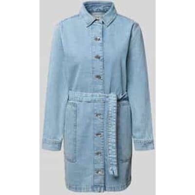 Mini-jurk in Denimlook met platte kraag