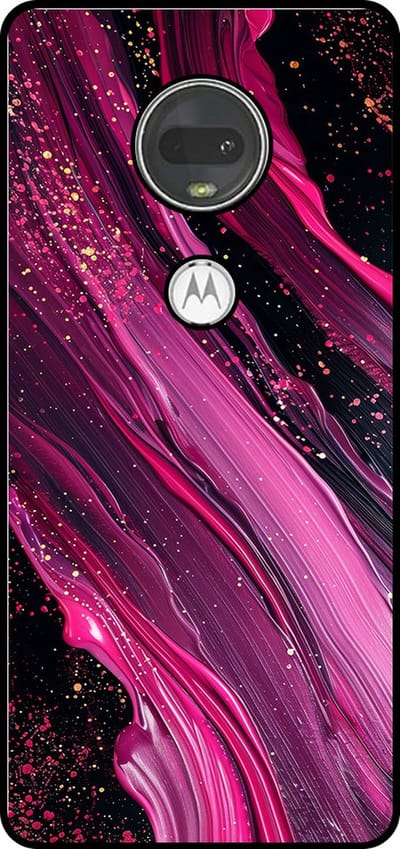 Smartphonica Telefoonhoesje Geschikt voor Motorola Moto G7 met marmer opdruk - TPU backcover case marble design - Paars Roze geschikt voor Motorola Moto G7