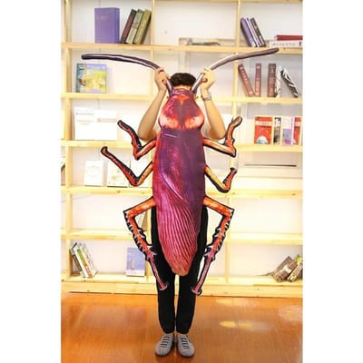 Kakkerlak Pluche Speelgoed 3D Simulatie Insect Kussen Grappig Vreemd Cadeau voor Kinderen Verjaardagsfeestje Bedankje 55cm beige
