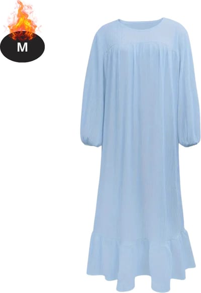 Bovista Islamitische Kleding - Djellaba Dames - Moslim Kleding - Arabisch Dames Kaftan - Alhamdulillah - Lichtblauw M