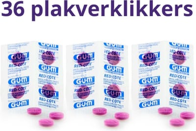 Gum Red-Cote Plakverklikker Tabletten - 3 x 12 stuks - Voordeelverpakking