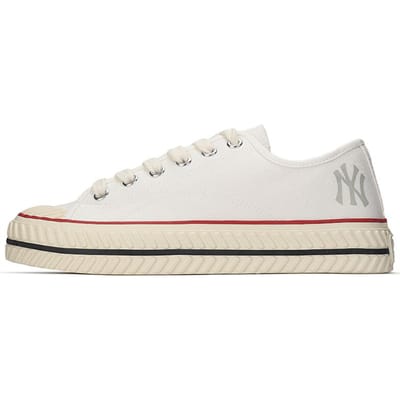 MLB Playball Origin Confortables Polyvalentes Décontractées Antidérapantes Durables Baskets Basses en Toile Unisexes Blanc 3ACVVA11N-50WHS 36.5 white