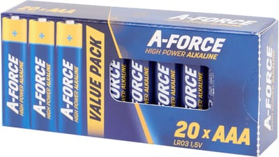 20x AAA Batterijen | HIGH POWER |A-Force batterijen AAA | Nood Pakket |Voordeel Verpakking | Alkaline batterijen - 1,5V, LR03 - 20 stuks