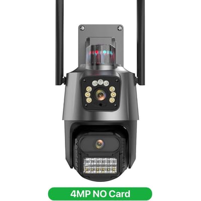 4K 9MP HD EU IP Camera Buiten 8X Zoom Drie Lens Dual Screen Wifi PTZ Camera 4MP Politie Licht Alarm Video Surveillance ICSEE 4MP NO Card