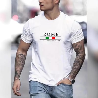Heren T-shirts Nieuw Letterprint Patroon Korte Mouwen Basislaag Ronde Hals Sweatshirt 5XL gray