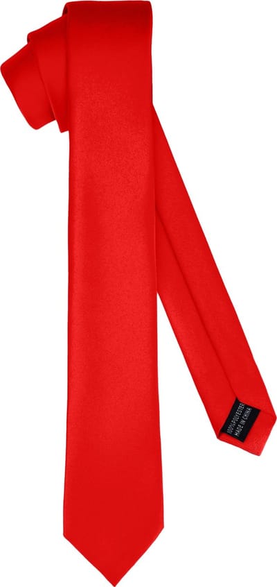 Ladeheid Smal Stropdas - Stropdassen voor heren - Lengte: 150 cm, Breedte: 6 cm - Rood - LA-EA-TMM-6