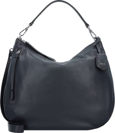 abro Leren Schoudertas Leather Adria Hobo Bag Juna Navy Blauw