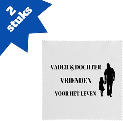 Akyol - vader en dochter vrienden voor het leven brillendoekjes - Vriend - vader/dochter - vader cadeautjes - vaderdag - verjaardag - geschenk - kado - vader artikelen - dochter artikelen - dochter verjaardag - 17,8 bij 17,8 cm - 2 stuks