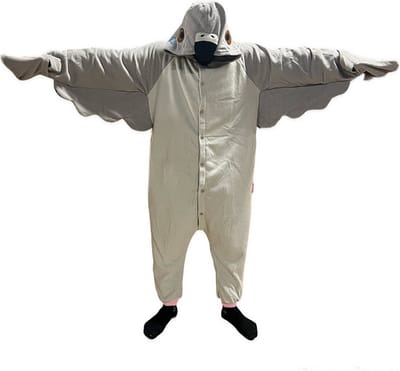 PartyXplosion - Snuif Post Duif Kostuum - Wit / Beige, Grijs - Medium/Large - Carnavalskleding - Verkleedkleding
