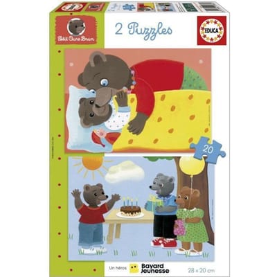 Puzzel - EDUCA - Kleine Bruine Beer: Set van 2 puzzels van 20 stukjes voor kinderen vanaf 4 jaar