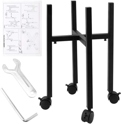 Dailygoods- Plantenstandaard Verstelbaar - Metalen Bloemenstandaard - Plantenrek Binnen/Buiten - Hoogte 38 cm - Breedte 24-38 cm - Inclusief Wielen
