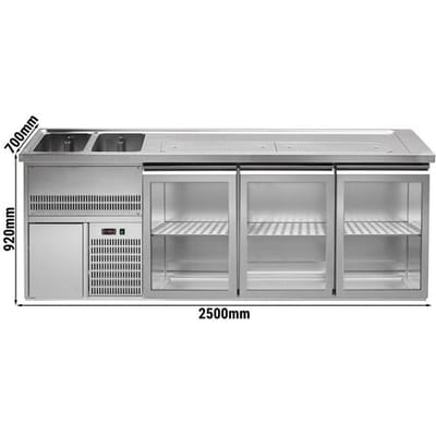 GGM Gastro Biertheke Premium PLUS - 2500x700mm - 3 Glastüren