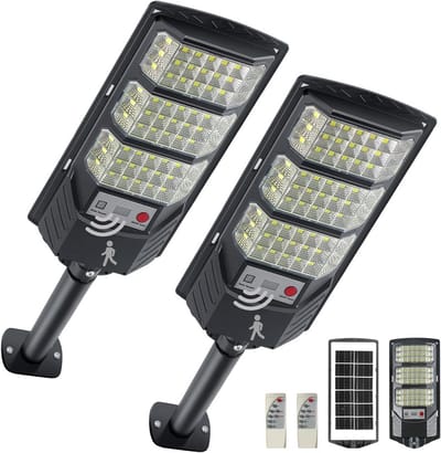 Zonne-energie Straatverlichting Buiten - 8500K LED Lamp met Bewegingsmelder en Afstandsbediening - Waterdichte Verlichting