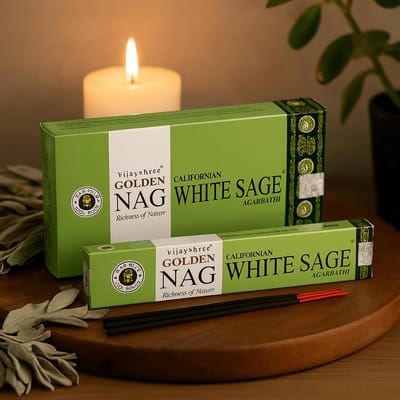 Vijayshree Golden Nag White Sage Wierook stokjes
