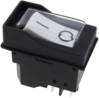 Elektromagnetische Schakelaar - Tuimelschakelaar Noodstop - Gereedschap Aansturen - Automatische Uitschakeling - 230-250V 16A - Wit Zwart